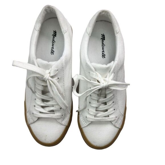 Madewell Sidewalk Lowtop White Canvas sneakers size 6.5 - Picture 4 of 7